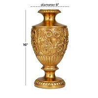 Gold Polystone Traditional Vase, 8" x 8" x 8"