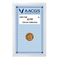 1909 VDB Penny Graded AU55