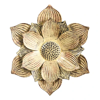 13" Tuscan Metal Flower Wall Art Decor