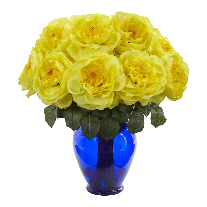 18'' Rose Artificial Arrangement in Garden Vase