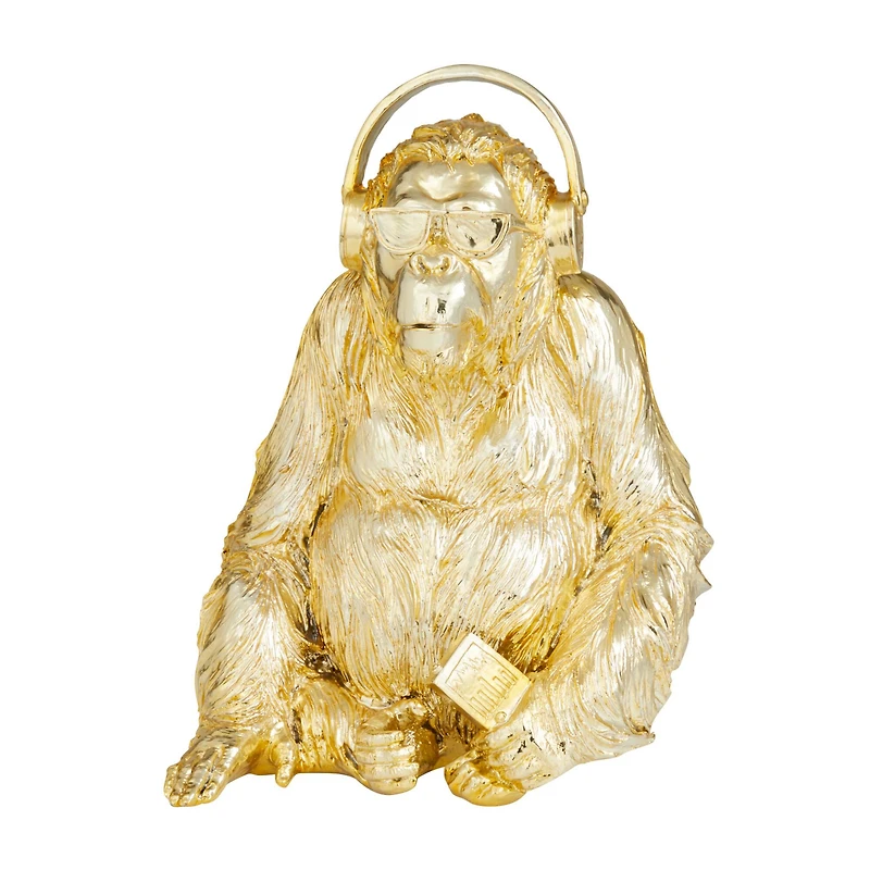 CosmoLiving by Cosmopolitan Gold Polystone Glam Sculpture, 14" x 10" x 10"