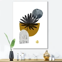 Designart - Tropical Palm Leaf & Abstract Geometry Shapes I