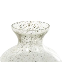 16.5" Clear Speckled Glass Vase