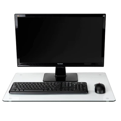 Mind Reader 24" Clear Glass Desk Pad