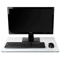 Mind Reader 24" Clear Glass Desk Pad
