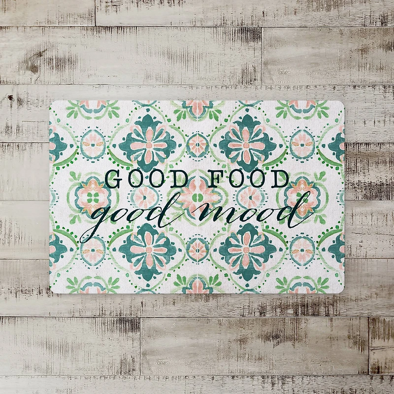 Good Food Good Mood Medallions Floor Mat