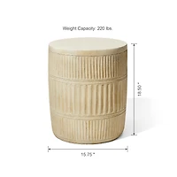 Glitzhome® 18.5" Multi-Functional Textured Garden Stool