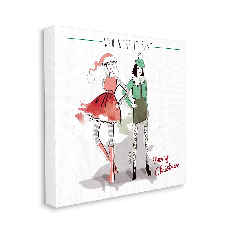 Stupell Industries Who Wore It Best Christmas Fashion Canvas Wall Art