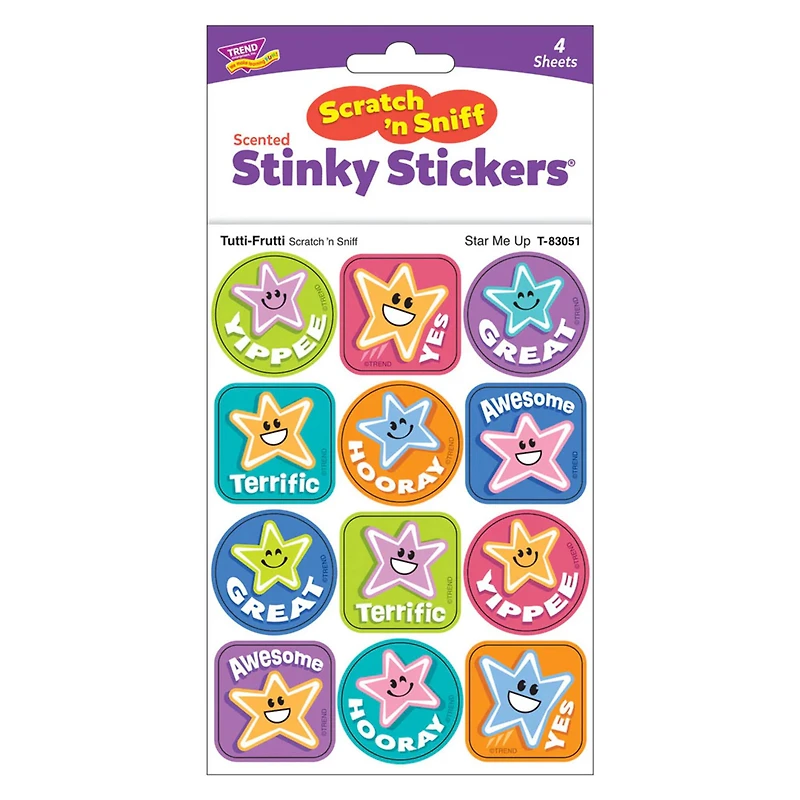 TREND Enterprises® Star Me Up, Tutti-Frutti Scent Scratch 'n Sniff Stinky Stickers®, 6 Packs of 48