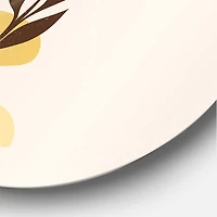 Designart - Abstract Geometrical Sun and Moon With Leaf VII