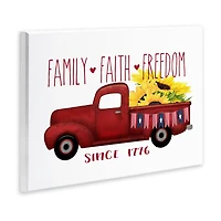 Stupell Industries Family Faith Freedom Americana Floral Country Truck Wall Plaque Art