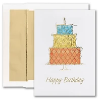 JAM Paper Birthday Cake Blank Card & Matching Envelopes Set, 25ct.