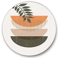 Designart - Abstract Geometrical Sun and Moon With Leaf II