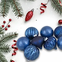 12ct. Blue Glass Onion & Ball Ornaments