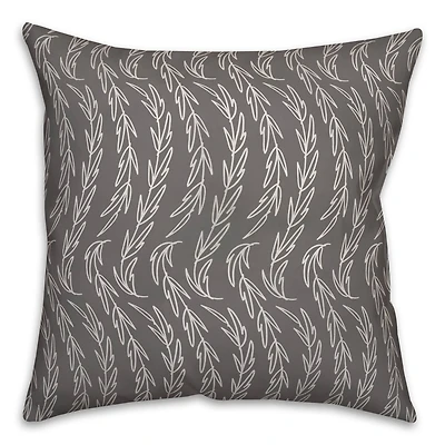 Gray Vine Pattern Throw Pillow 18" x 18"