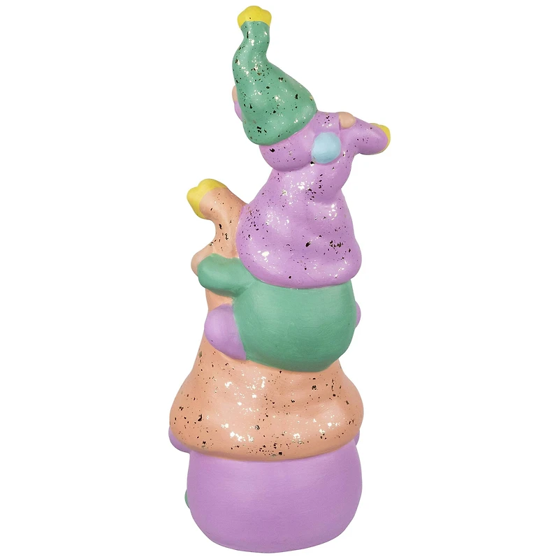 12" Lilac & Orange Gnome Tower Spring Figurine