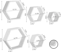 NEX™ Hexagon Floating Honeycomb Shelves Set