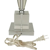 CosmoLiving by Cosmopolitan Clear Crystal Transparent Base Table Lamp with Drum Shade 15" x 15" x 29"