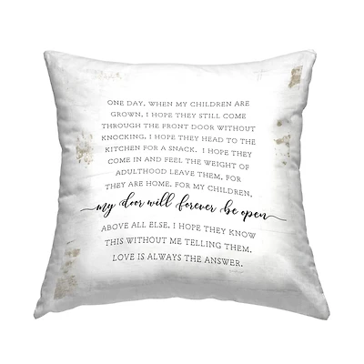 Stupell Industries When My Children Are Grown Emotional Family Throw Pillow, 18" x 18"