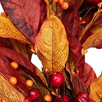 24" Berries with Leaves Artificial Fall Harvest Twig Wreath