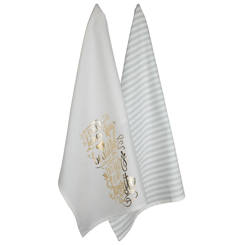 DII® Love Story Printed Dishtowels, 2ct.