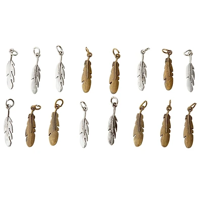 12 Packs: 16 ct. (192 total) Charmalong™ Feather Charms by Bead Landing™