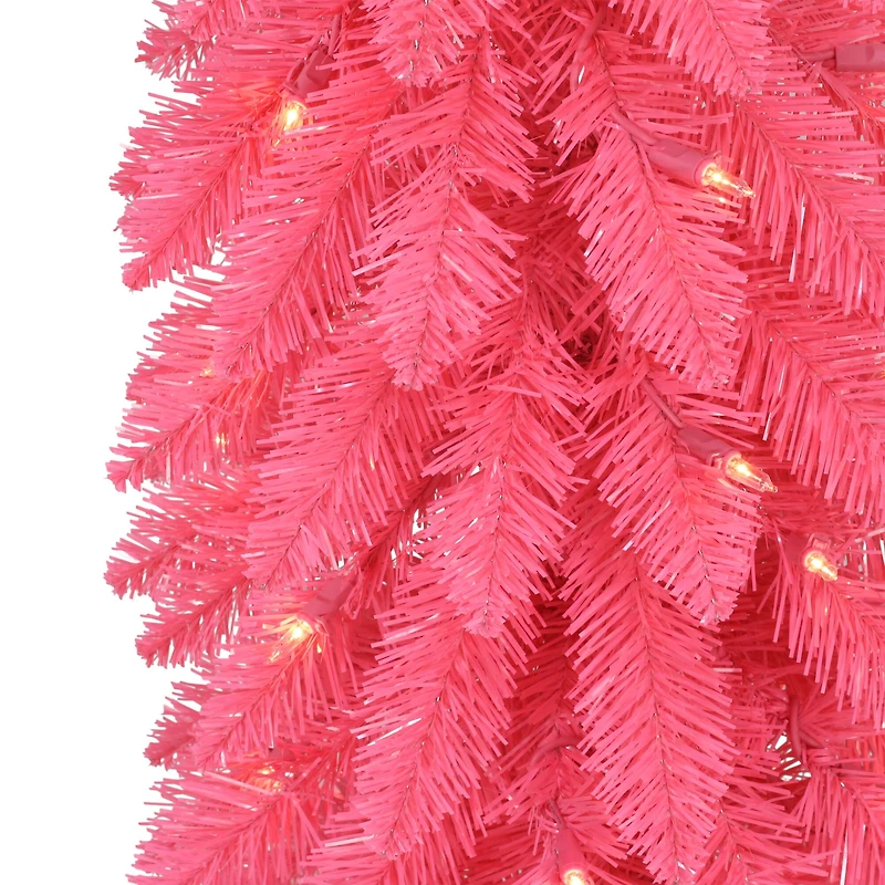 6ft. Pre-Lit Pink Alpine Artificial Pencil Tree, Clear Lights