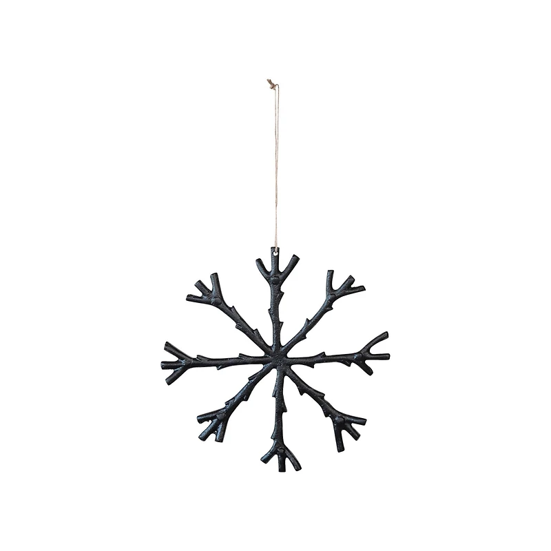 Hello Honey® 8" Black Cast Aluminum Snowflake Ornament