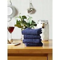 DII® Solid Blue Waffle Terry Dishtowel, 4ct.