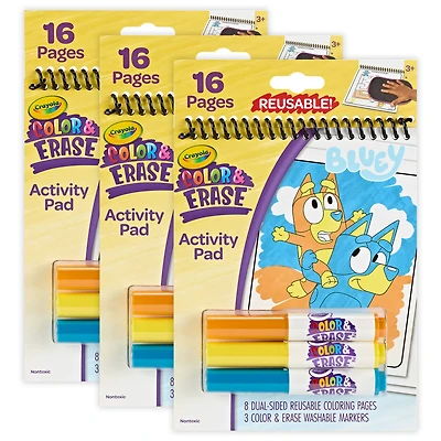 Crayola® Color & Erase Reusable Bluey Activity Pad, 3ct.