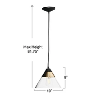 Hello Honey® Robert Stevenson Lighting Theo 10" Matte Black & Brushed Metal Ceiling Light