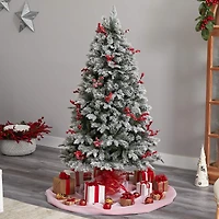 6ft. Pre-Lit Snow Tipped Norwegian Fir Artificial Christmas Tree, White LED Lights