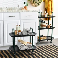 Hello Honey® Main + Mesa™ -Tier Modern Plastic and Metal Trolley