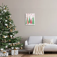 Stupell Industries Pink & Green Christmas Trees Canvas Wall Art