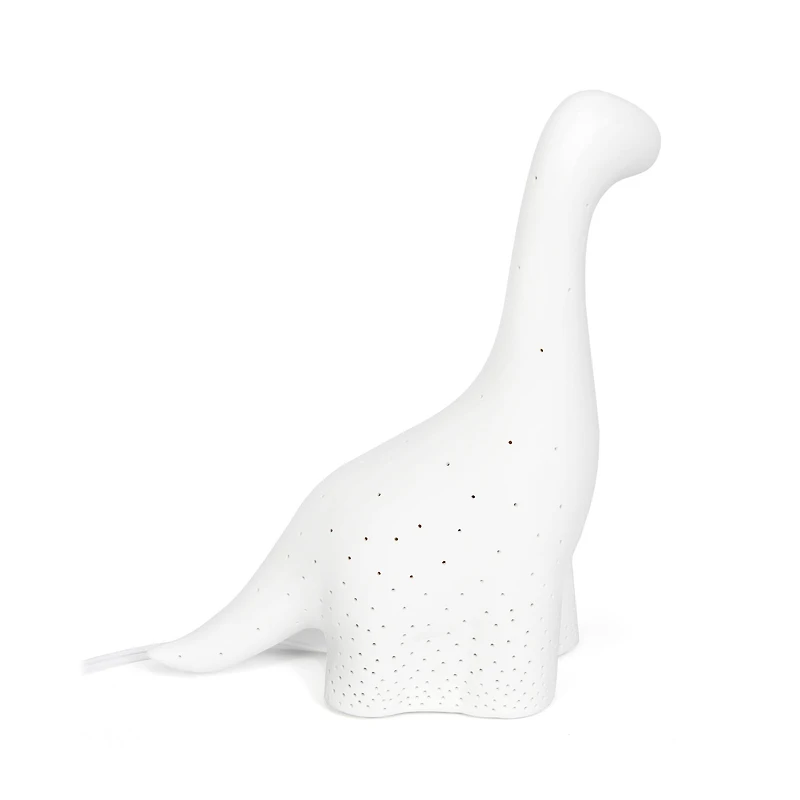 Simple Designs 11" White Porcelain Dinosaur Table Lamp