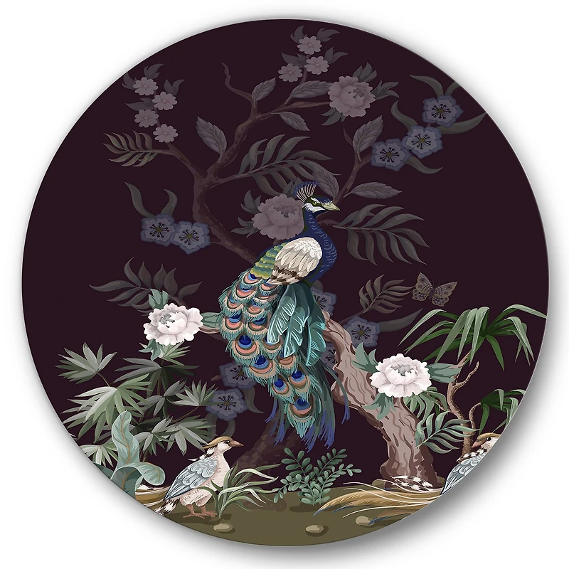 Designart - Chinoiserie With Birds and Peonies V