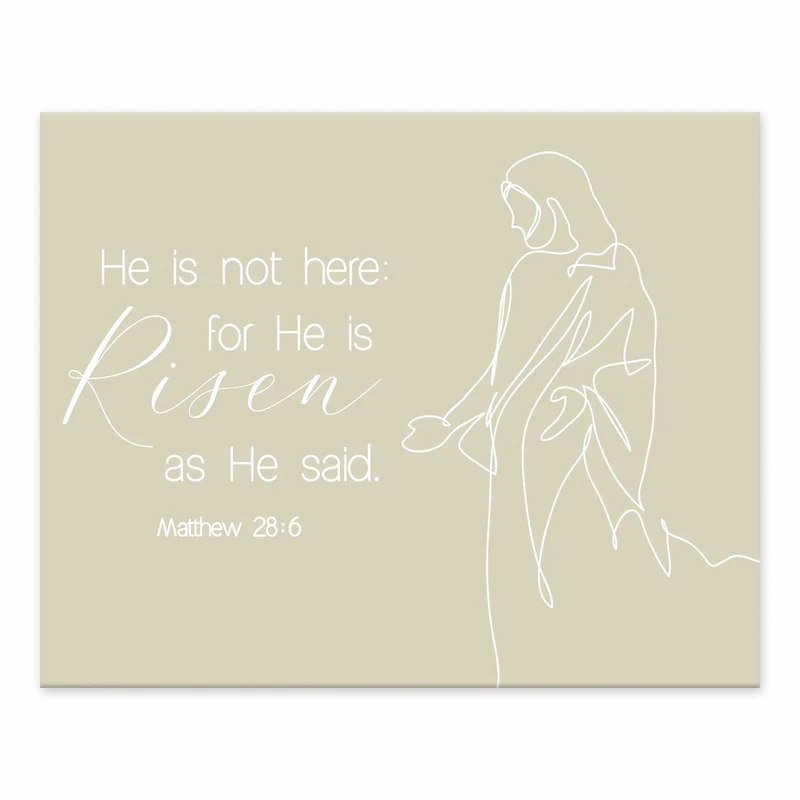 Risen Bible Jesus Easel Back 8" x 10" Tabletop Canvas