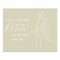 Risen Bible Jesus Easel Back 8" x 10" Tabletop Canvas