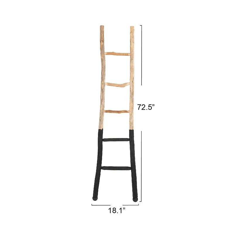 Hello Honey® 6ft. Natural & Black Wood Decorative Blanket Ladder