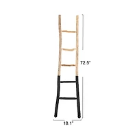 Hello Honey® 6ft. Natural & Black Wood Decorative Blanket Ladder