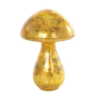 Gold Glass Mushroom Weathered Sculpture Set