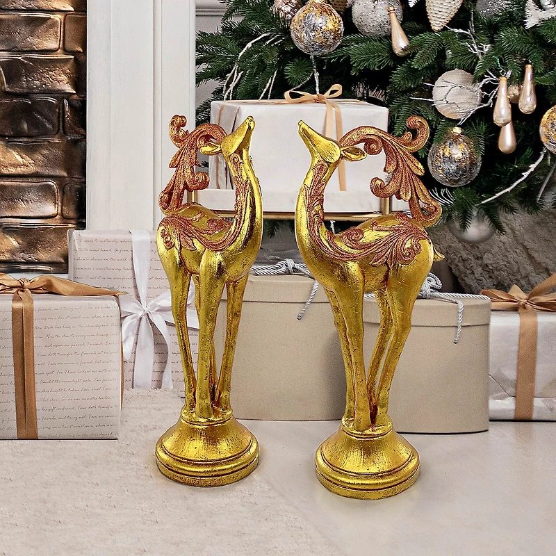 Design Toscano 2ft. Santa's Romping Reindeer Christmas Statues, 2ct.