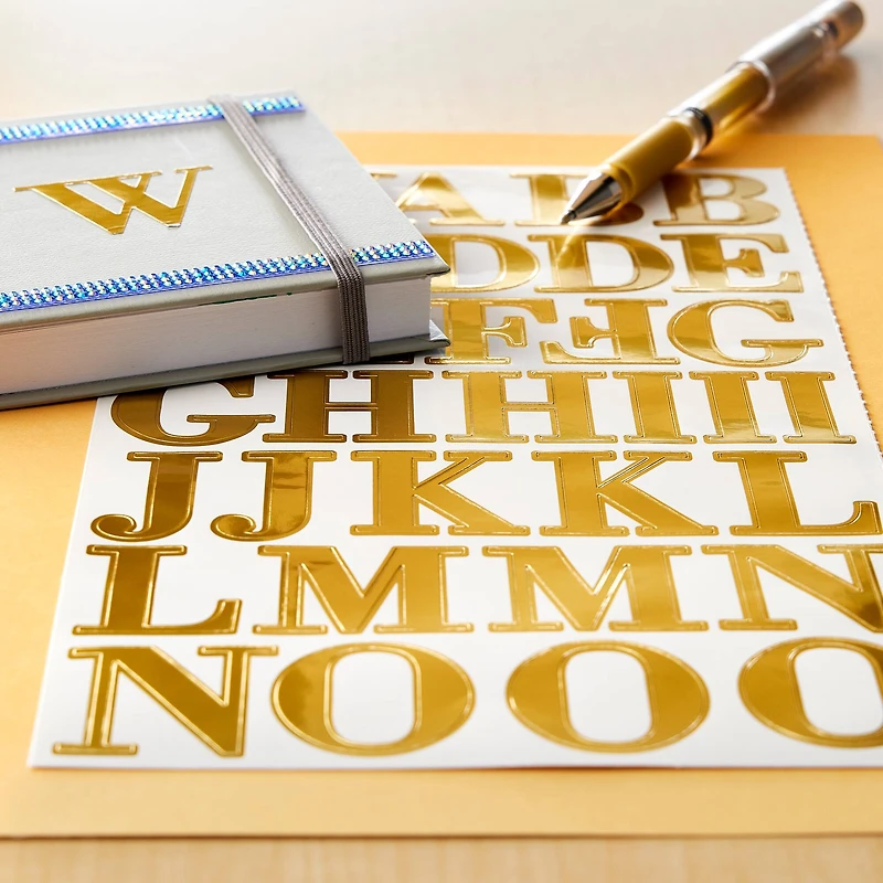 12 Pack: Gold Foil Alphabet Stickers by Recollections™