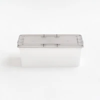 IRIS Clear Stackable Storage Boxes with Gray Lid