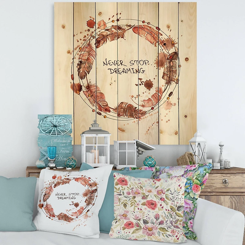 Designart - Impression Of Bird Feathers In Earth Tones