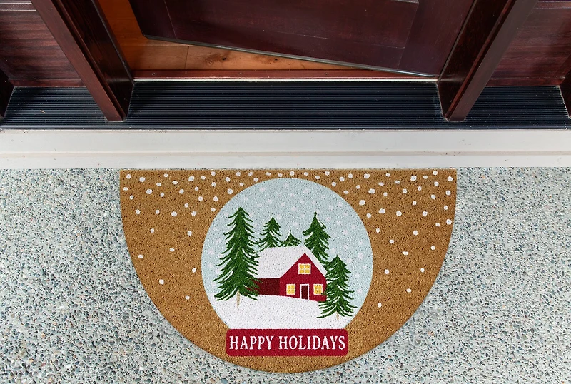 DII® Happy Holidays Snowglobe Doormat