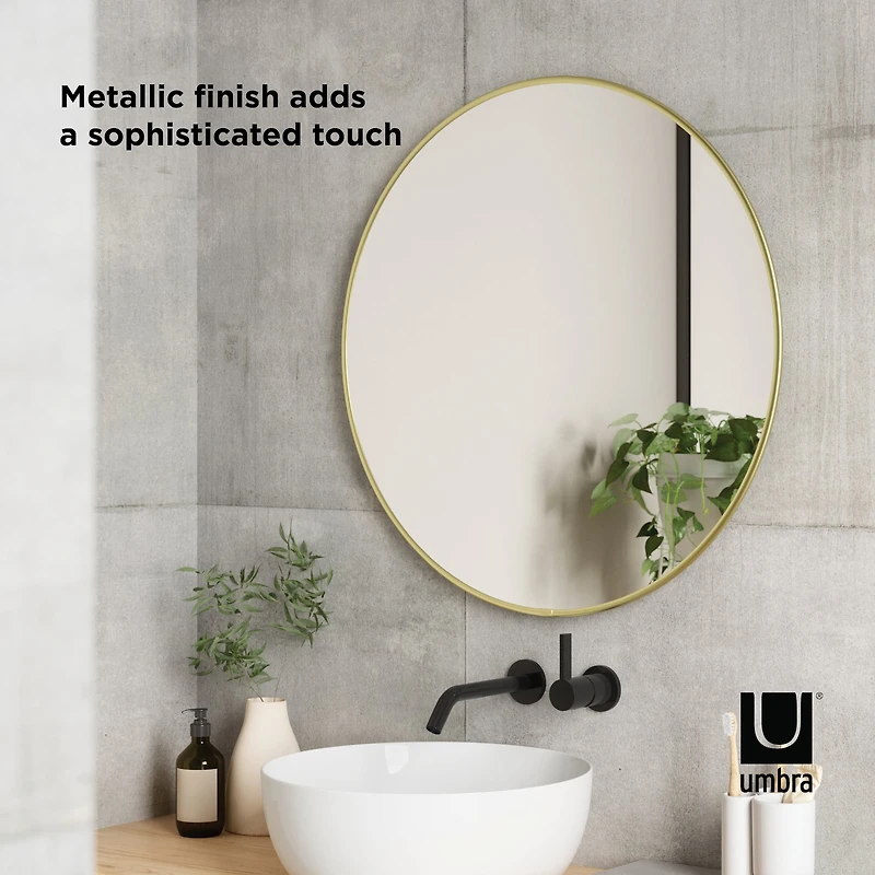 Umbra 24" Brass Hubba Round Mirror 