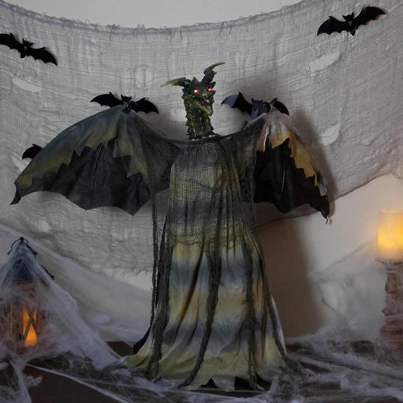 39" Lighted & Animated Dragon Halloween Decoration