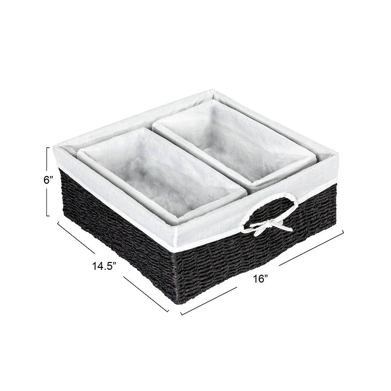 Paper Rope Wicker Basket Set