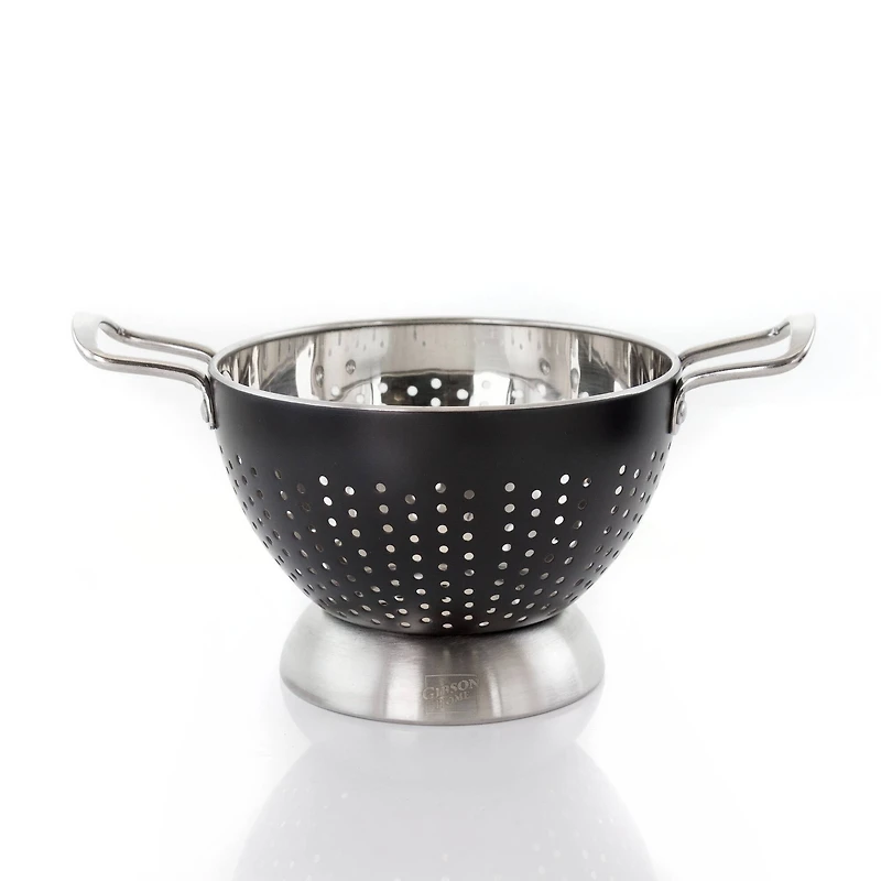 Gibson Home Black Crossen Stainless Steel Colander Set
